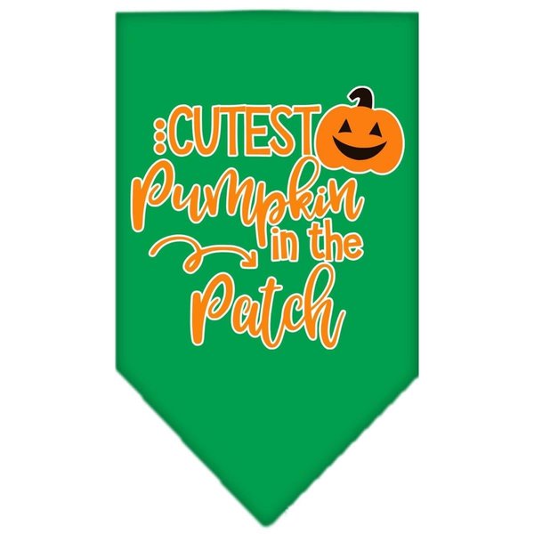 Mirage Pet Products Cutest Pumpkin in the Patch Screen Print BandanaEmerald Green Small 66-426 SMEG
